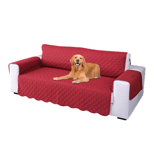 Quilted Sofa Slipcover Armrest Sofa Cover Sofa Protector Slipcover Red