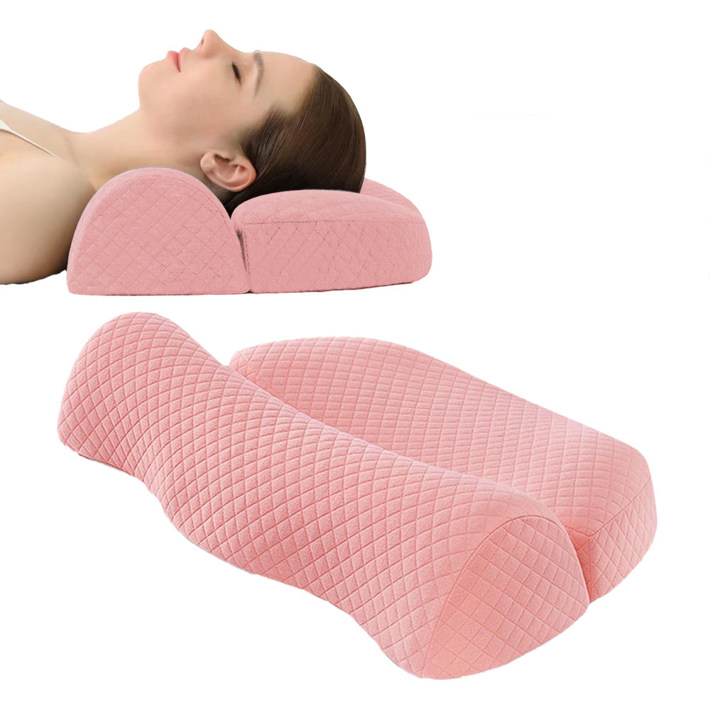 Ergonomic Cervical Neck Pillow Soft Memory Foam Pillow for Sleeping Pink