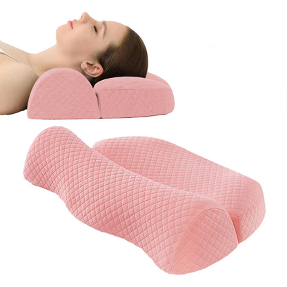 Ergonomic Cervical Neck Pillow Soft Memory Foam Pillow for Sleeping Pink