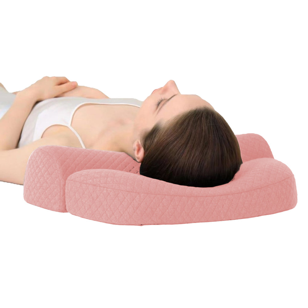 Ergonomic Cervical Neck Pillow Soft Memory Foam Pillow for Sleeping Pink