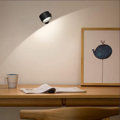 3-Color Adjustable Magnetic LED Wall Light Rechargeable Sconce Wall Mounted Lamp Black