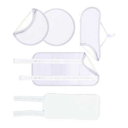 5-Piece Reusable Compress Castor Oil Pack for Knee Calf Waist Neck Chest White