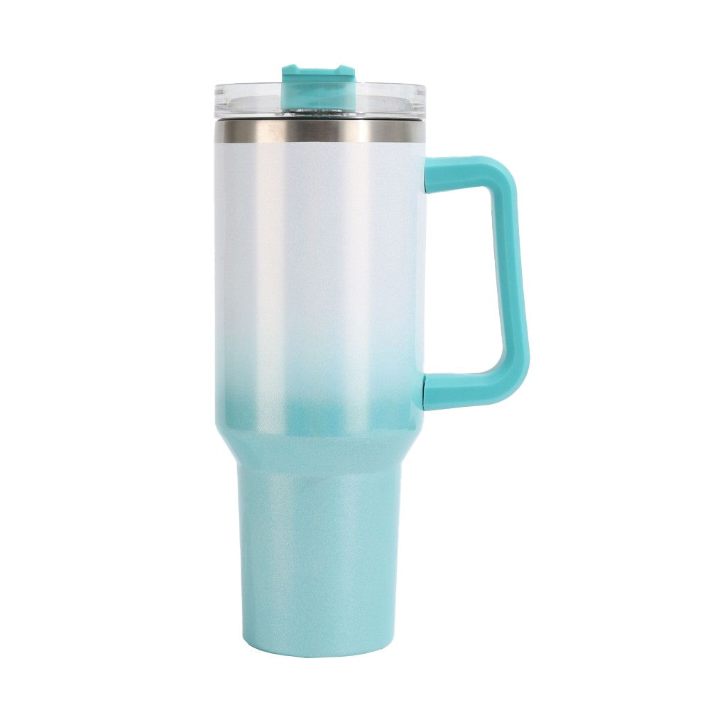 40oz Stainless Steel Tumbler with Straw Insulated Travel Mug Water Bottle Green