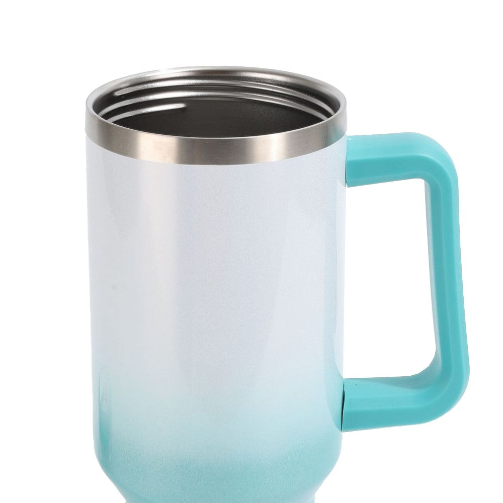 40oz Stainless Steel Tumbler with Straw Insulated Travel Mug Water Bottle Green