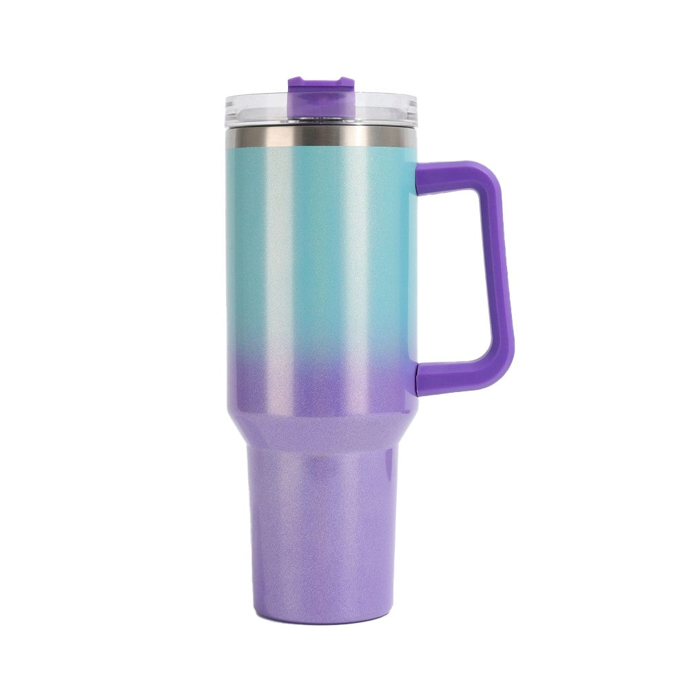 40oz Stainless Steel Tumbler with Straw Insulated Travel Mug Water Bottle Purple