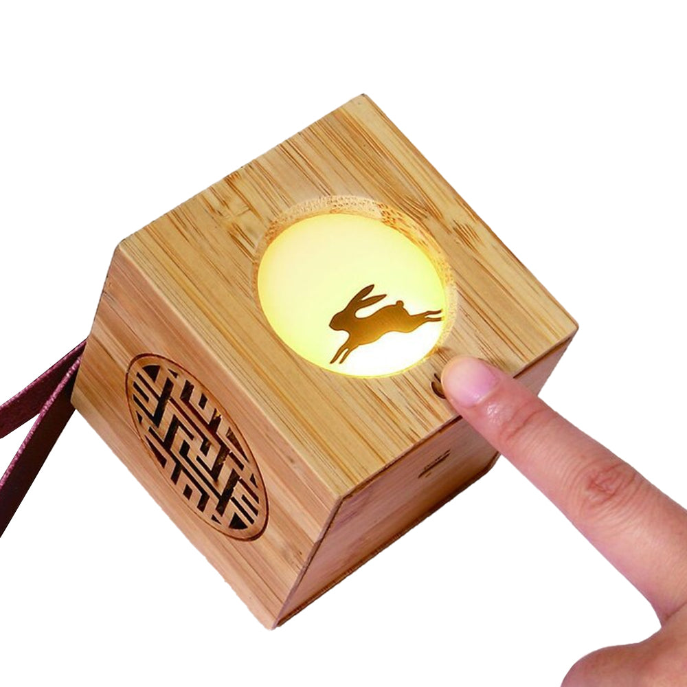 Christmas Party Atmosphere Projector Night Lamp Cube Touch Dimming Night Light Rabbit Style