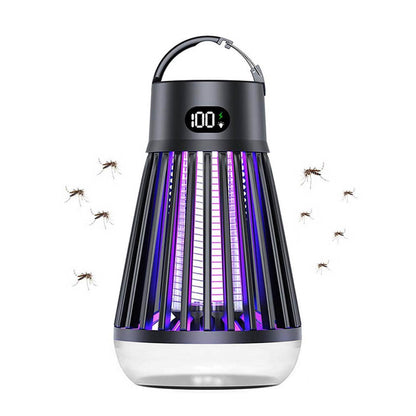 Electric Mosquito Killer Lamp USB Rechargeable Camping Mosquito Zapper Trap Black
