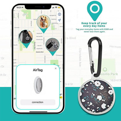 1Pc Protective Case Cover Tracker Holder for AirTag with Keyring - Style 6