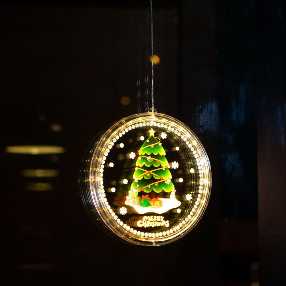 3Pcs Christmas LED Decorative Light Window Hanging Xmas Lamp Home Decor