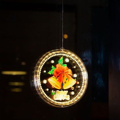 3Pcs Christmas LED Decorative Light Window Hanging Xmas Lamp Home Decor