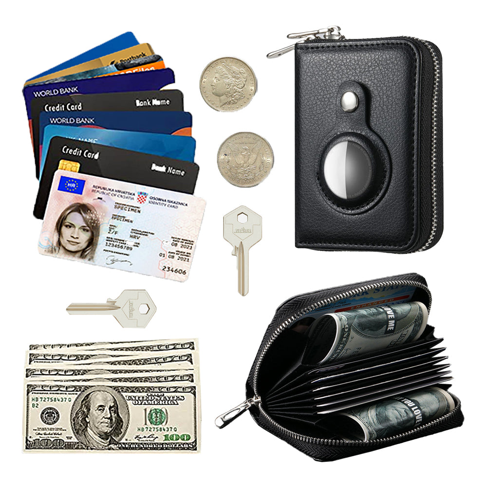 Travel RFID Blocking Wallet Money Purse Card Holder Case Black