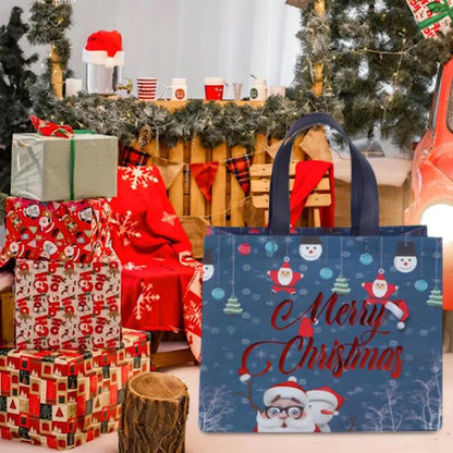 6Pcs Christmas Tote Bags With Handle Multifunctional Christmas Gift Bags Xmas Decor Style 1