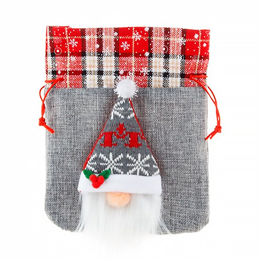 3Pcs 3D Faceless Santa Christmas Gift Bags Candy Bags Christmas Favor Bags Drawstring Bags