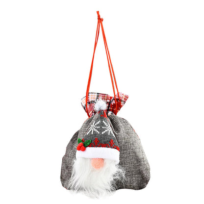 3Pcs 3D Faceless Santa Christmas Gift Bags Candy Bags Christmas Favor Bags Drawstring Bags