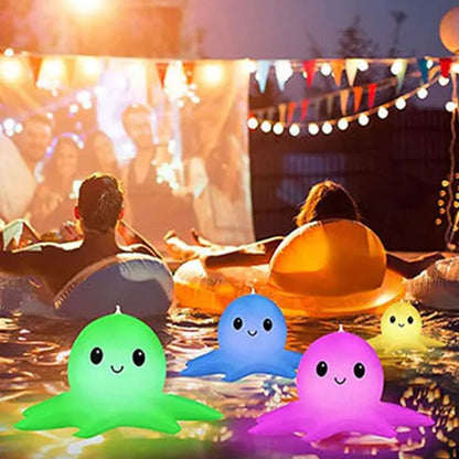 Solar Octopus Floating Pool Lights Inflatable Color Changing Lights Xmas Party Decor