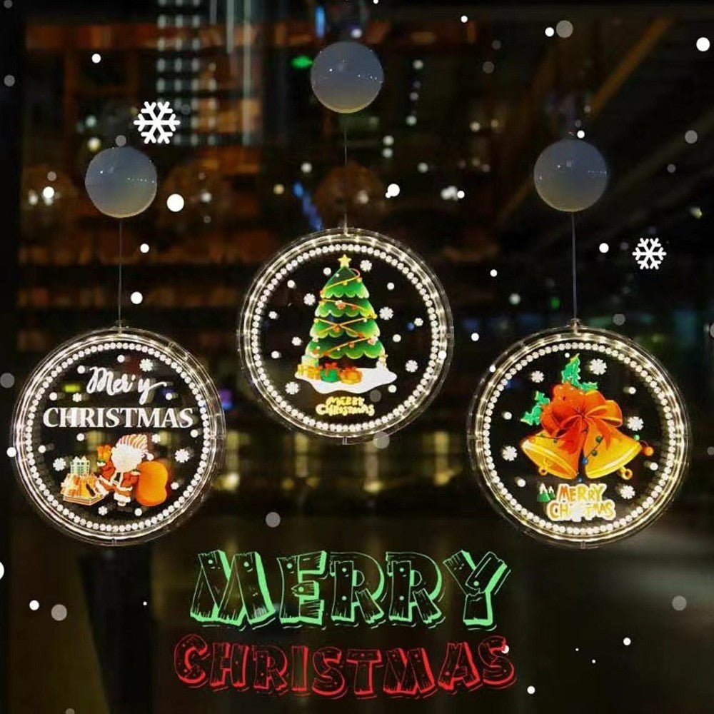 3Pcs Christmas LED Decorative Light Window Hanging Xmas Lamp Home Decor