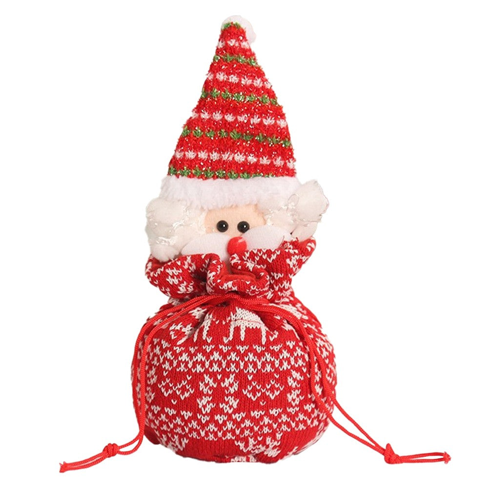 4Pcs Christmas Dolls Bags Candy Bags Festive Drawstring Bags Gifts