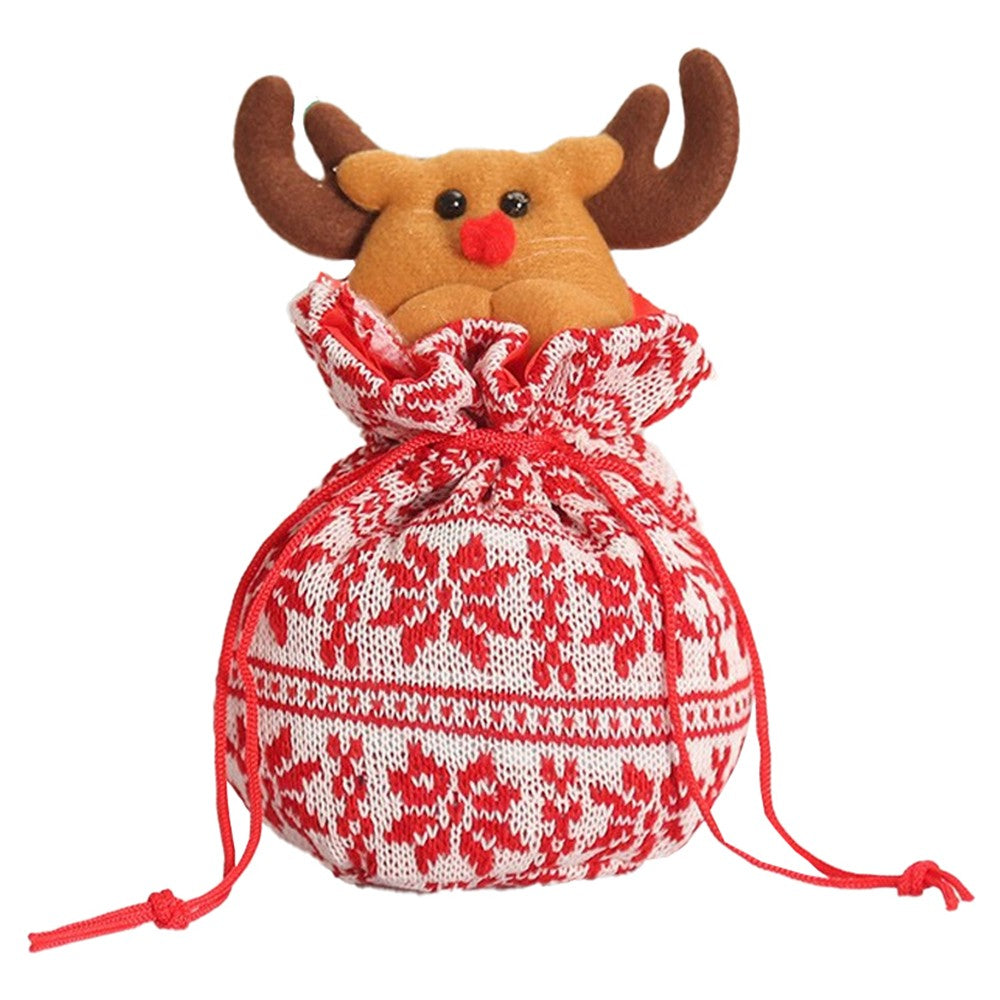 4Pcs Christmas Dolls Bags Candy Bags Festive Drawstring Bags Gifts