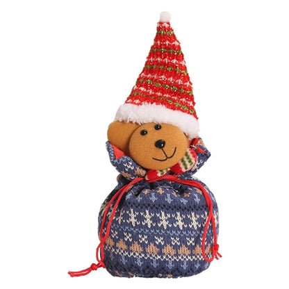 4Pcs Christmas Dolls Bags Candy Bags Festive Drawstring Bags Gifts