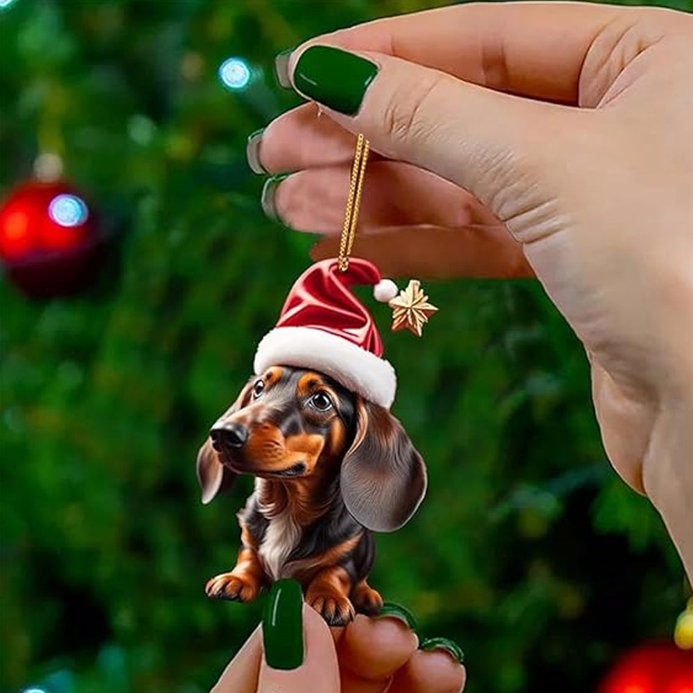 14 Pieces Dachshund Christmas Dog Ornaments Funny Tree Decorations