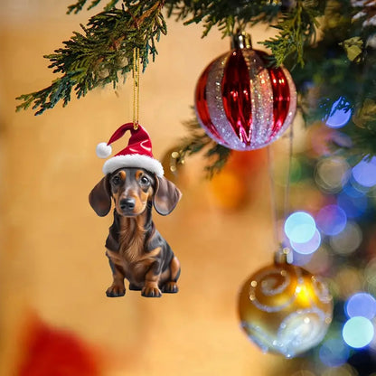 7 Pieces Dachshund Christmas Dog Ornaments Funny Tree Decorations