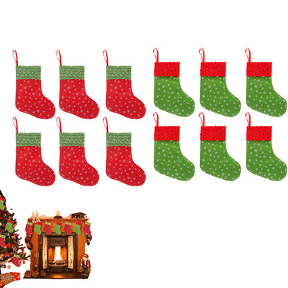 12Pcs Snowflake Christmas Stockings for Home Christmas Tree Party Decor