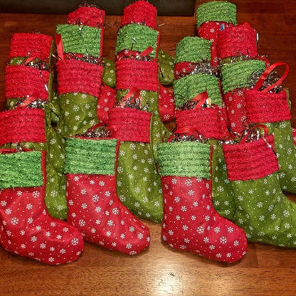 12Pcs Snowflake Christmas Stockings for Home Christmas Tree Party Decor