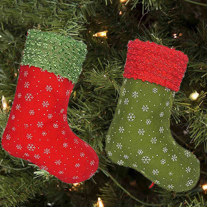 12Pcs Snowflake Christmas Stockings for Home Christmas Tree Party Decor