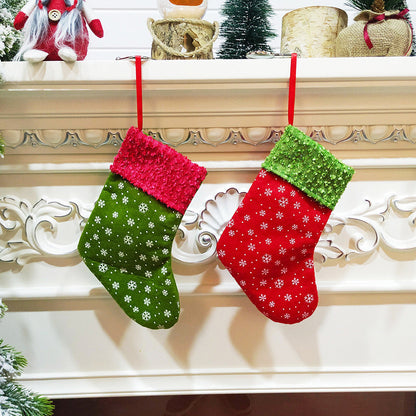 12Pcs Snowflake Christmas Stockings for Home Christmas Tree Party Decor
