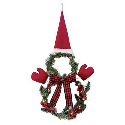 2xChristmas Wreath Door Decoration LED Wreath for Home Decor