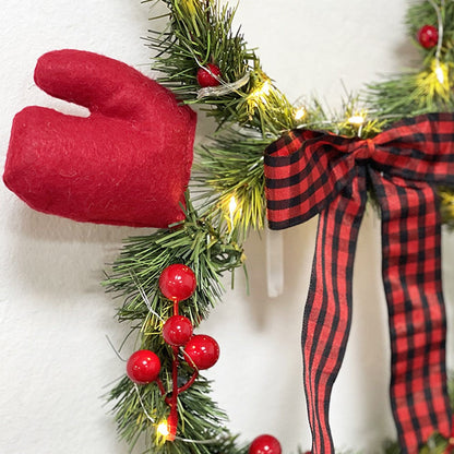 2xChristmas Wreath Door Decoration LED Wreath for Home Decor