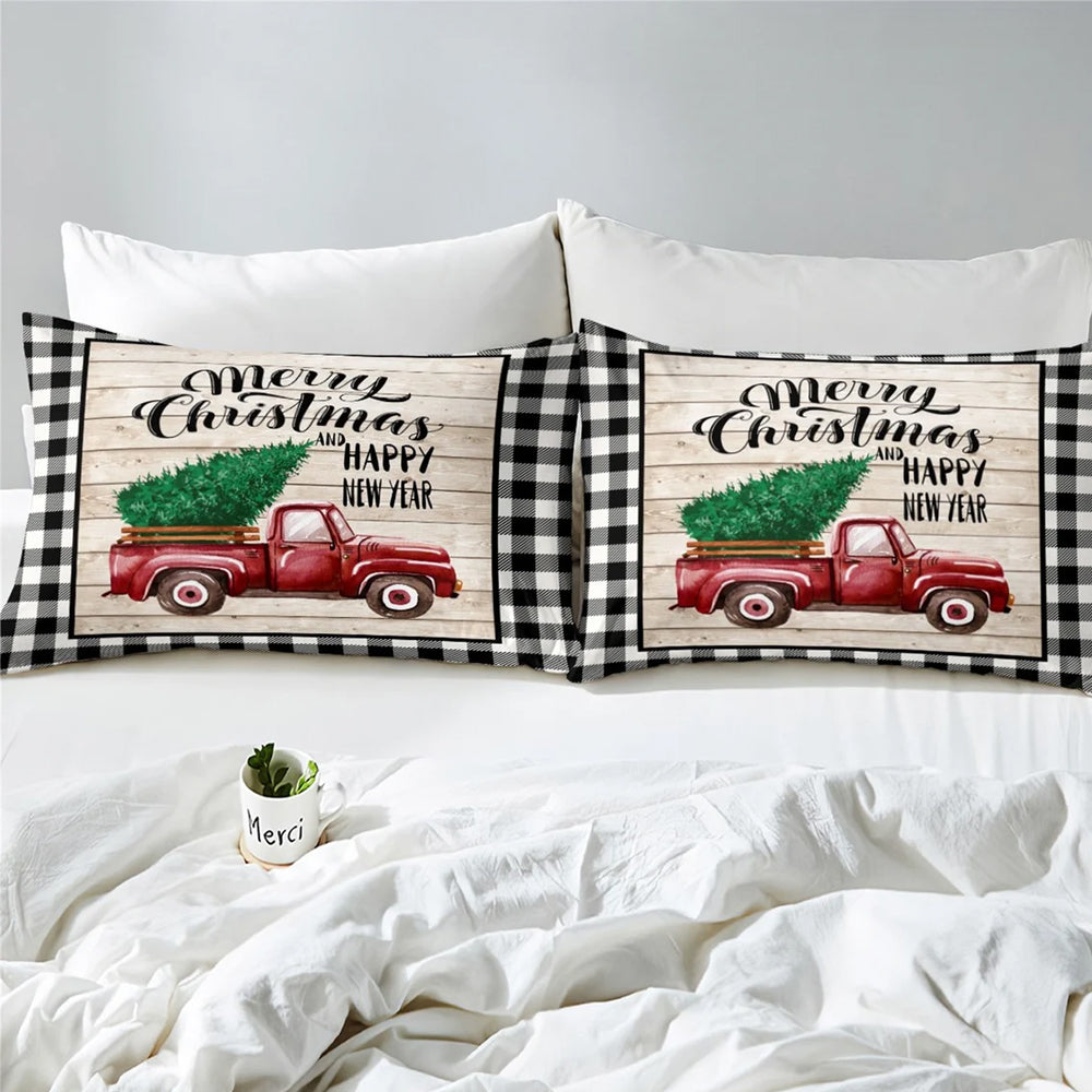 Christmas Bedding Set Quilt Cover Pillowcases Set Style 2