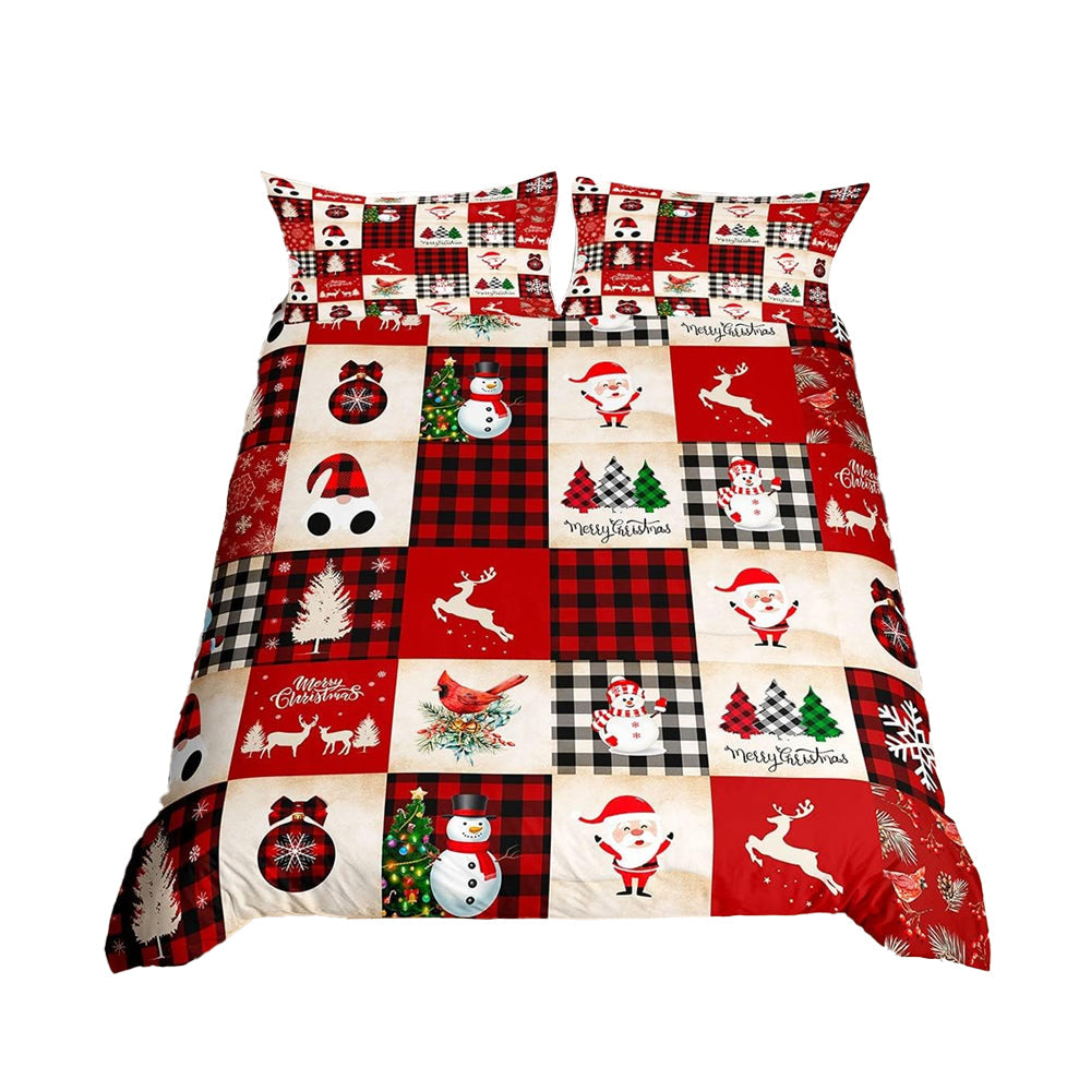 Christmas Bedding Set Quilt Cover Pillowcases Set Style 1