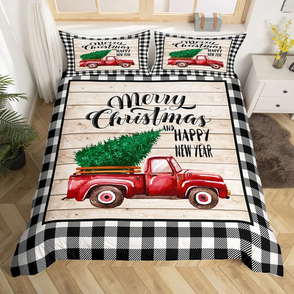 Christmas Bedding Set Quilt Cover Pillowcases Set Style 2