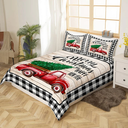 Christmas Bedding Set Quilt Cover Pillowcases Set Style 2