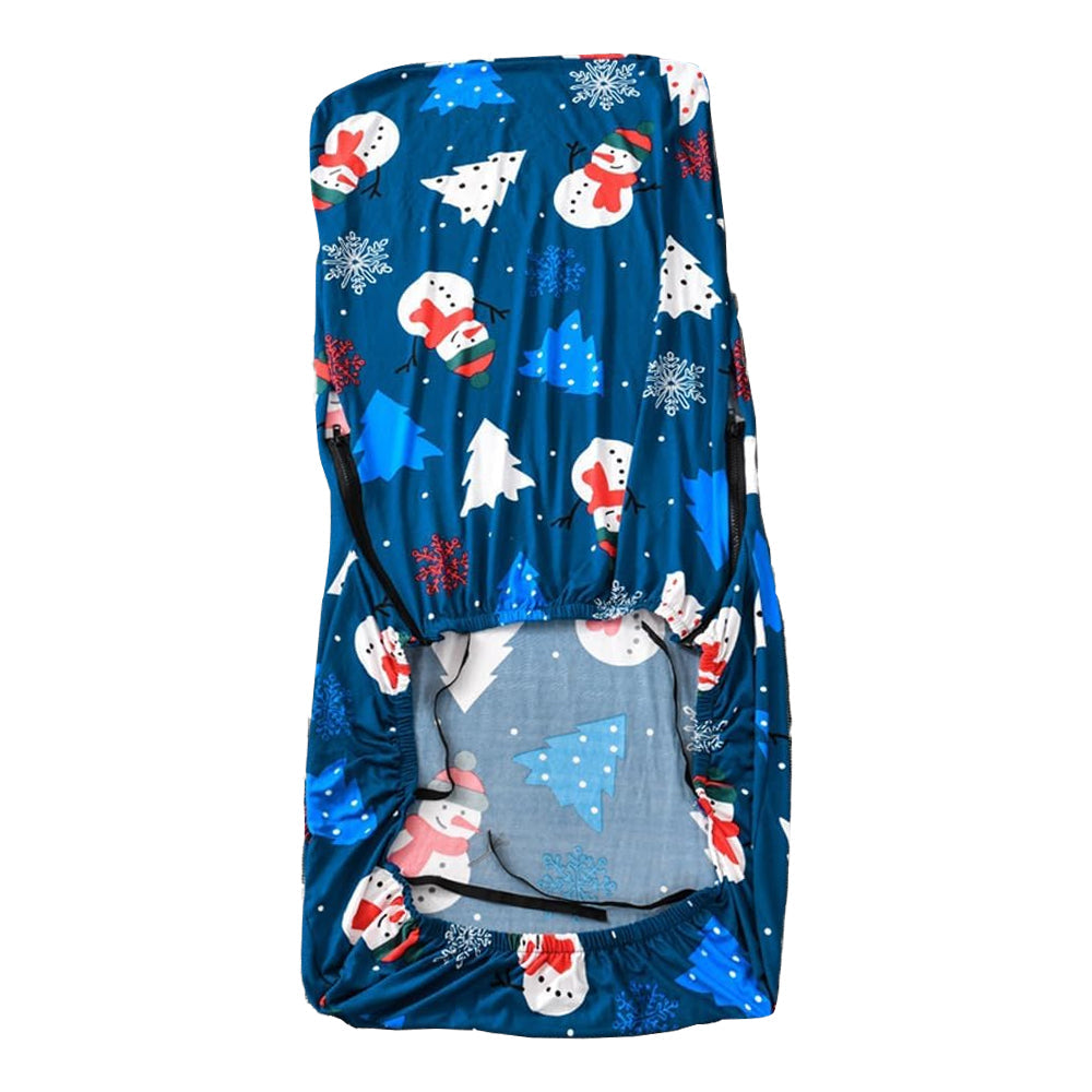 Christmas Stretch Office Chair Cover Removable Swivel Office Chair Slipcover Blue