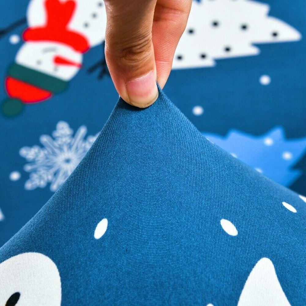 Christmas Stretch Office Chair Cover Removable Swivel Office Chair Slipcover Blue