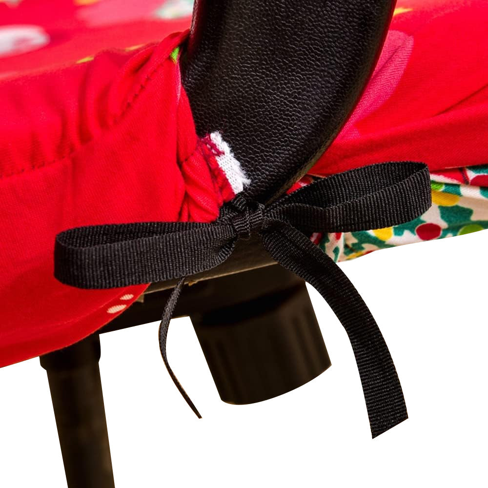 Christmas Stretch Office Chair Cover Removable Swivel Office Chair Slipcover Red