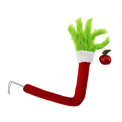 2pcs Christmas Elf Green Hand Tree Topper Xmas Arm Plush Doll Ornament for Christmas Party Decorations