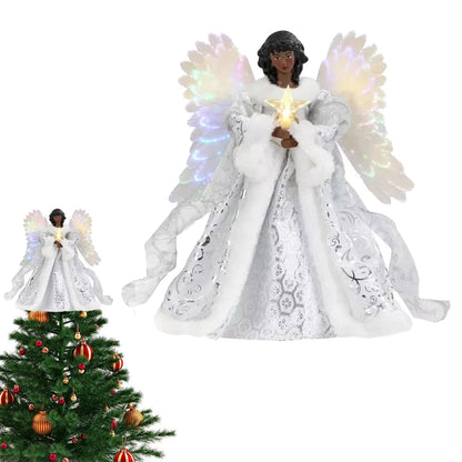 25cm 2D Christmas Tree Topper Angel Fairy Festive Xmas Tree Top Ornament Decoration Black