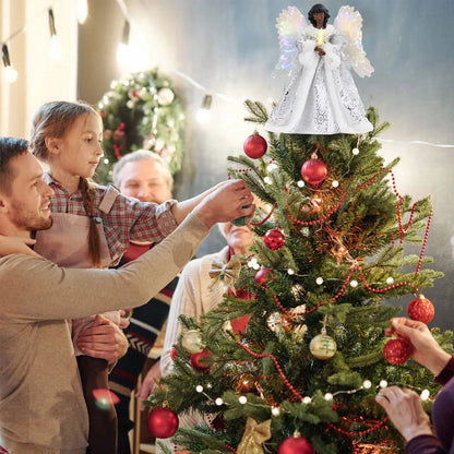 25cm 2D Christmas Tree Topper Angel Fairy Festive Xmas Tree Top Ornament Decoration Black