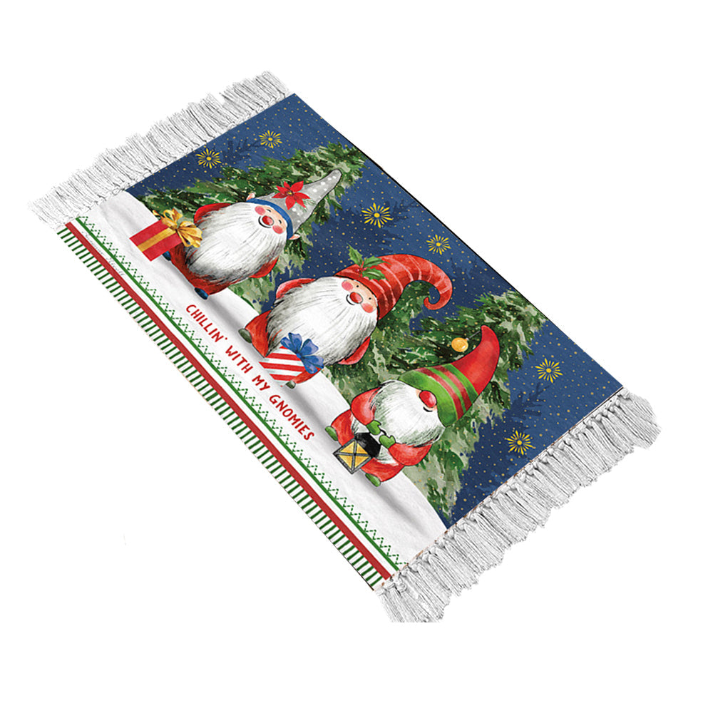 Christmas Dwarf Style Floor Mat Woven Washable Rectangular Floor Mat Floor Style 2