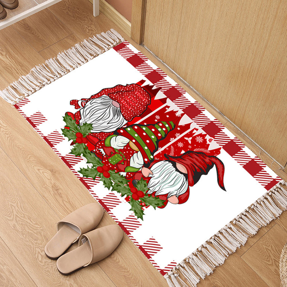 Christmas Dwarf Style Floor Mat Woven Washable Rectangular Floor Mat Floor Style 4