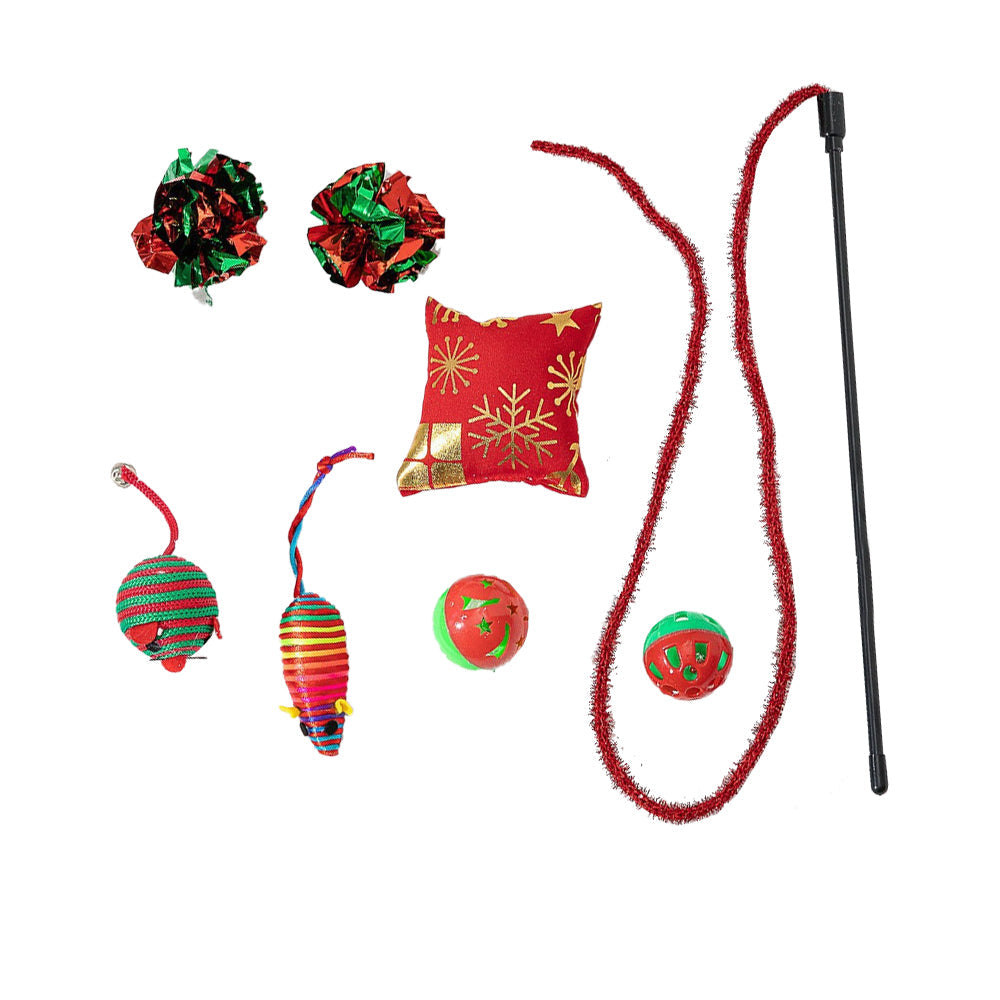 Christmas Theme Cat Toy Set Pet Interactive Toy Set Style 2
