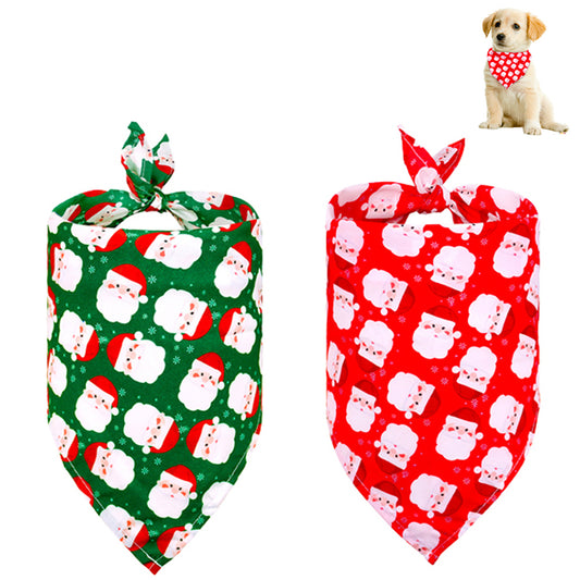 2pcs Dog Bandana Christmas Classic Triangle Scarf Pet Bibs Holiday Accessories Decoration for Cats Dogs-Style 3 and Style 4