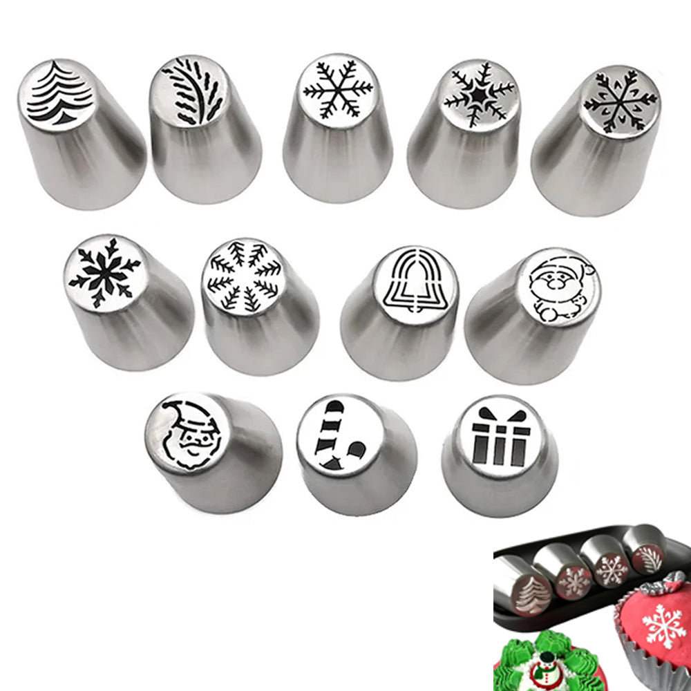 13Pcs Set Piping Nozzles Tips Pastry Cake Decor DIY Russian Flower Icing Baking Tools