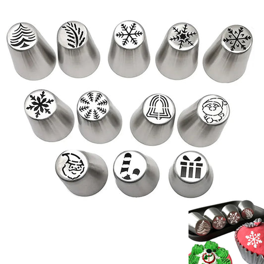 13Pcs Set Piping Nozzles Tips Pastry Cake Decor DIY Russian Flower Icing Baking Tools