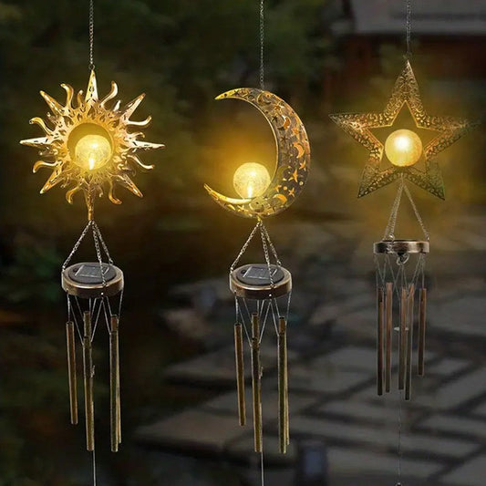 3xRetro Solar Wind Chime Lights For Garden Party Outdoor Decoration Crafts