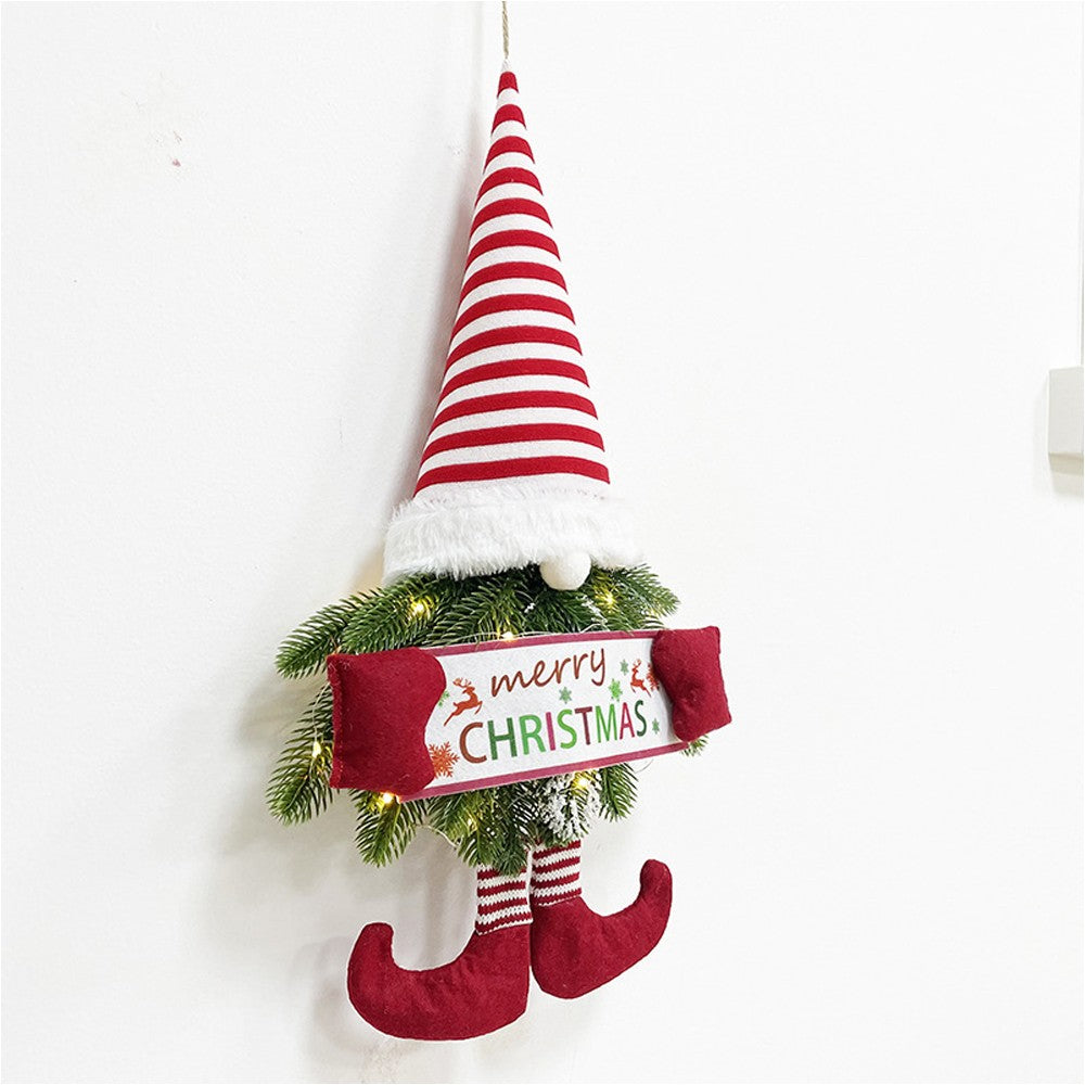 2xChristmas Wreath Door Decoration LED Wreath for Home Decor