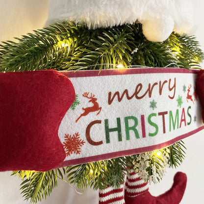 2xChristmas Wreath Door Decoration LED Wreath for Home Decor